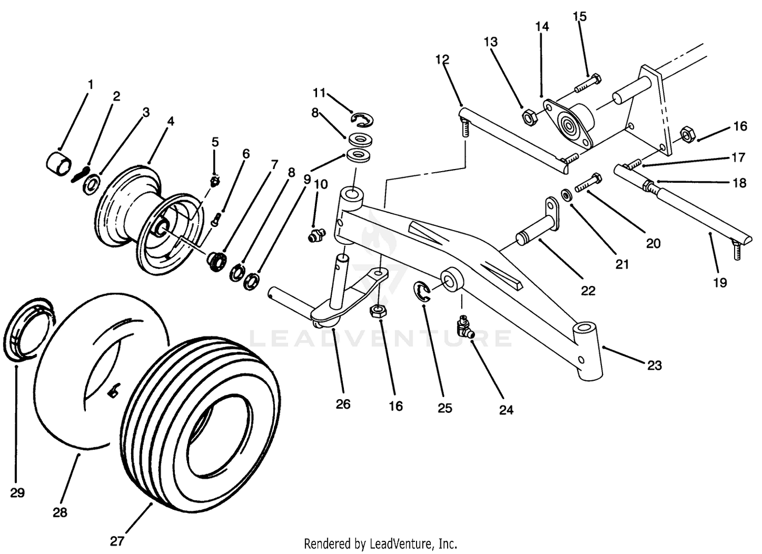Front Axle And Wheel Assembly