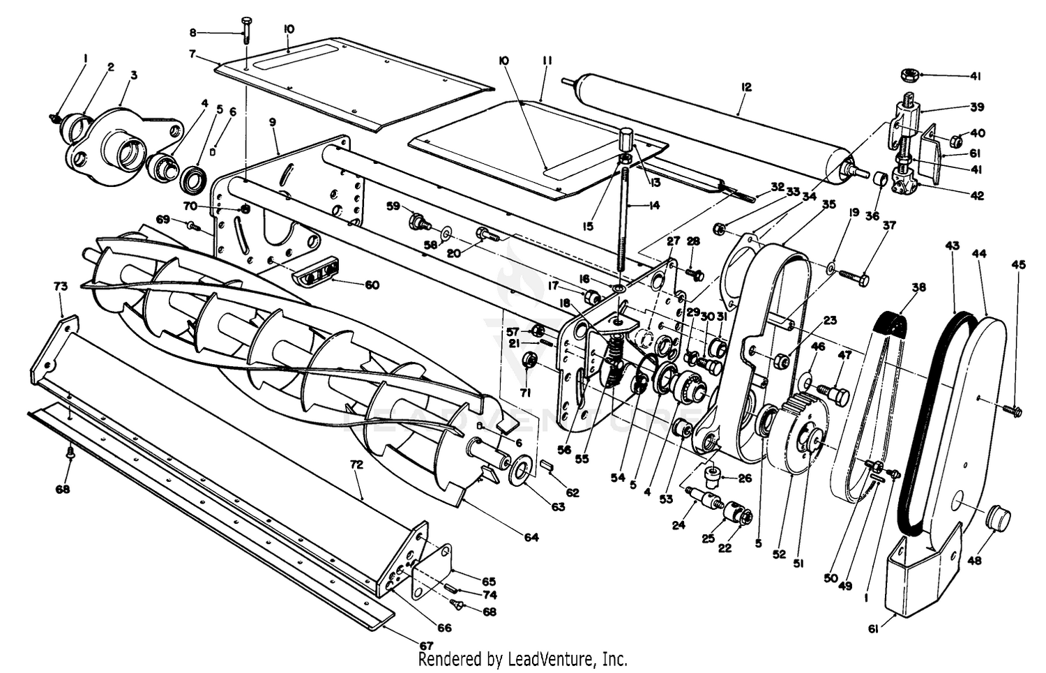 L.h.  Center Cutting Unit Assembly 5 Blade Model No. 03752, 7 Blade Model No. 03754,  11 Blade Model No. 03741