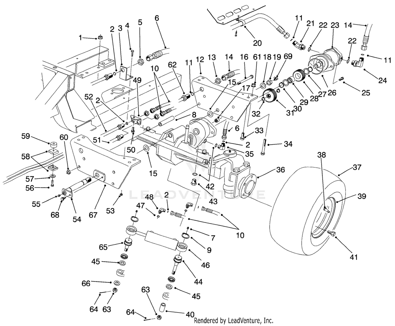 Rear Axle Assembly (model No. 30455 Serial No. 60300-60351  60428-Up)