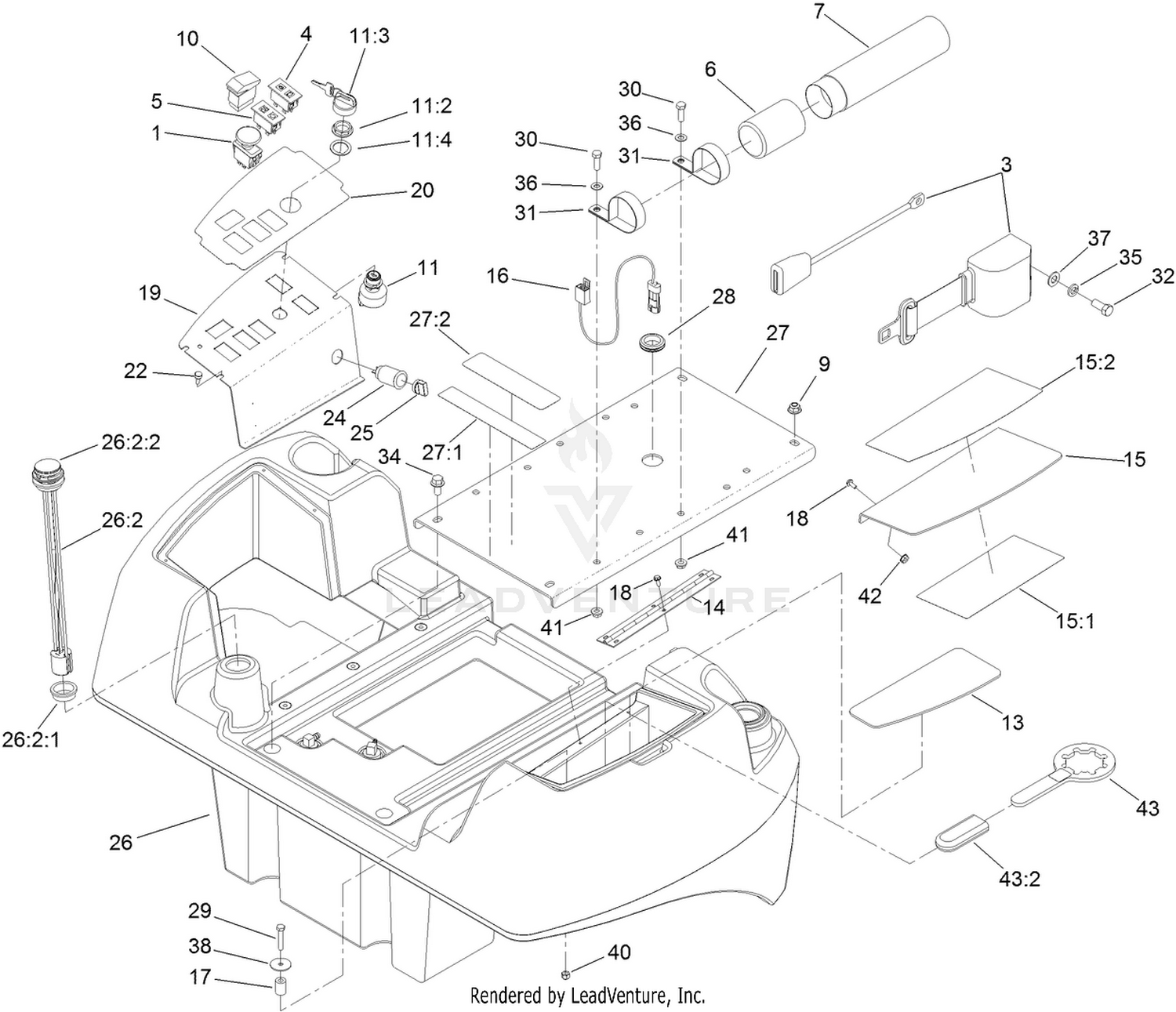 Fuel Tank and Control Panel Assembly