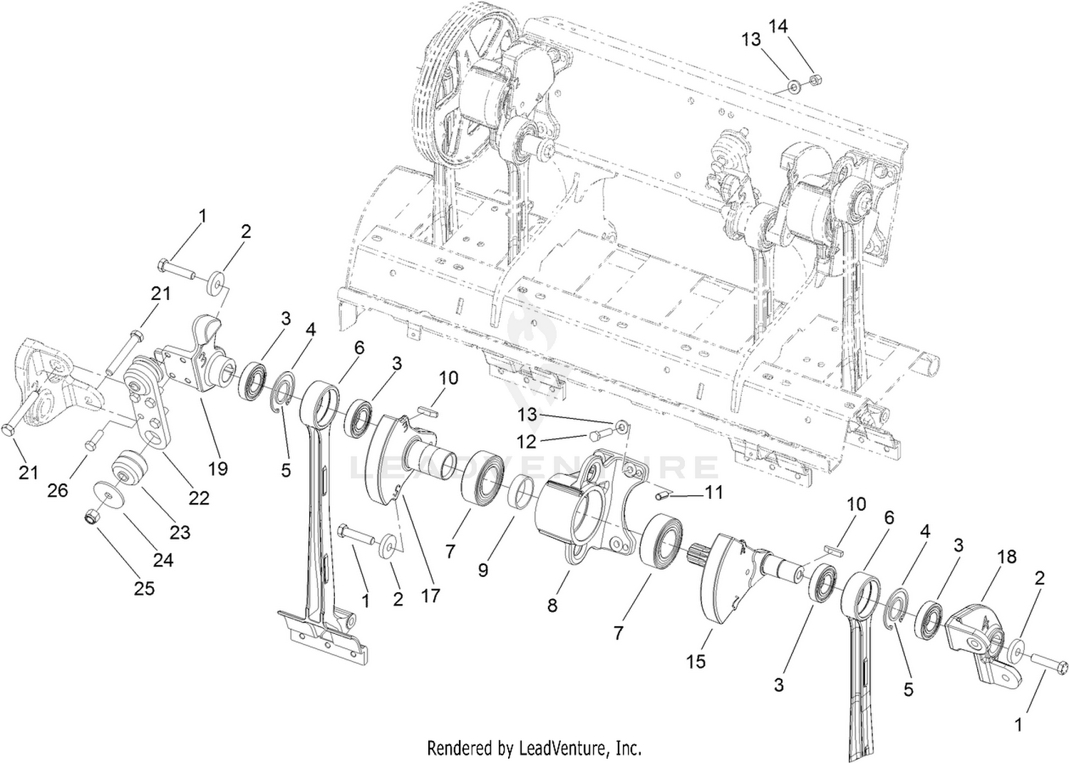 Left Hand No. 3 and No. 4 Crankarm Assembly