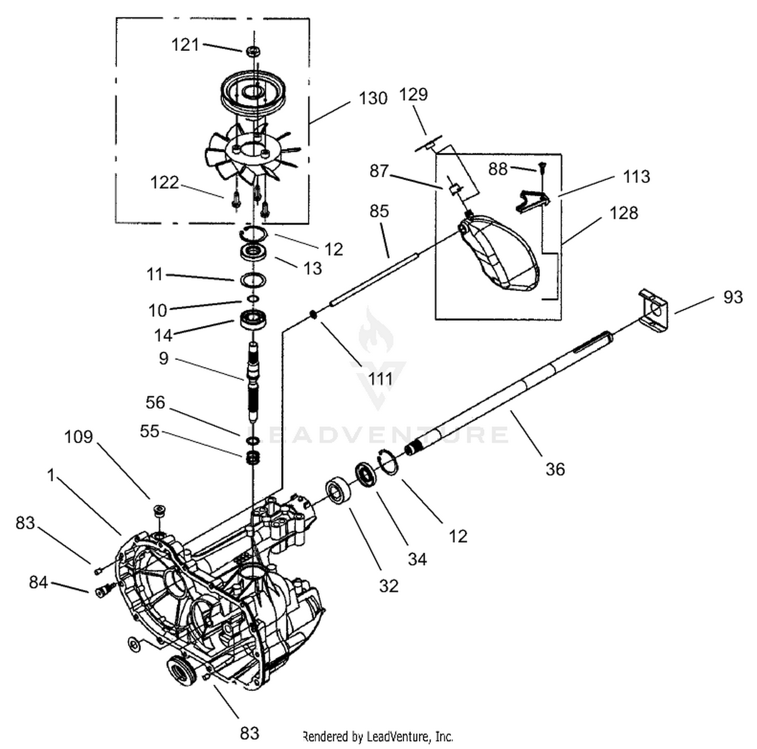 Hydro Transaxle-Assembly No. 106-1840 (continued)