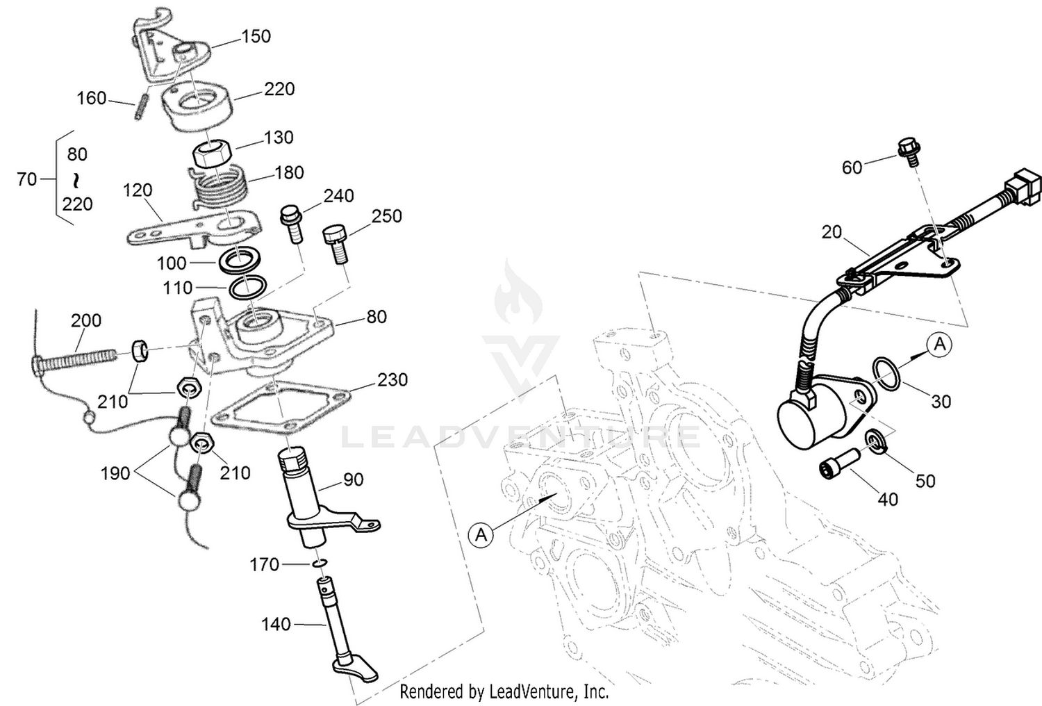 Stop Solenoid and Speed Control Plate Assembly