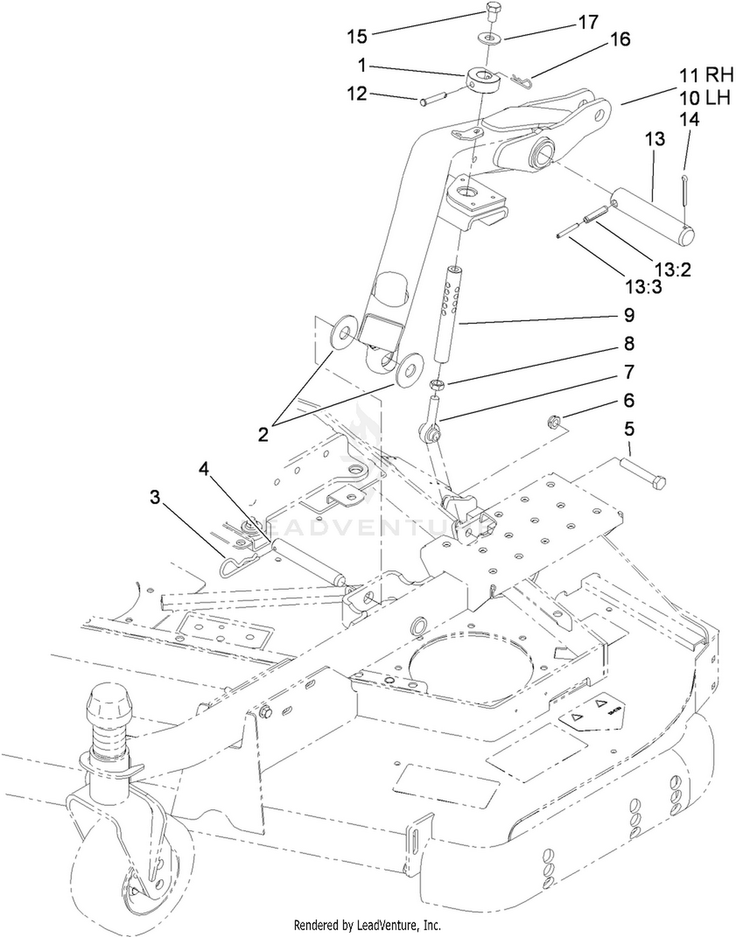 Lift Arm and Rear Height-of-Cut Assembly