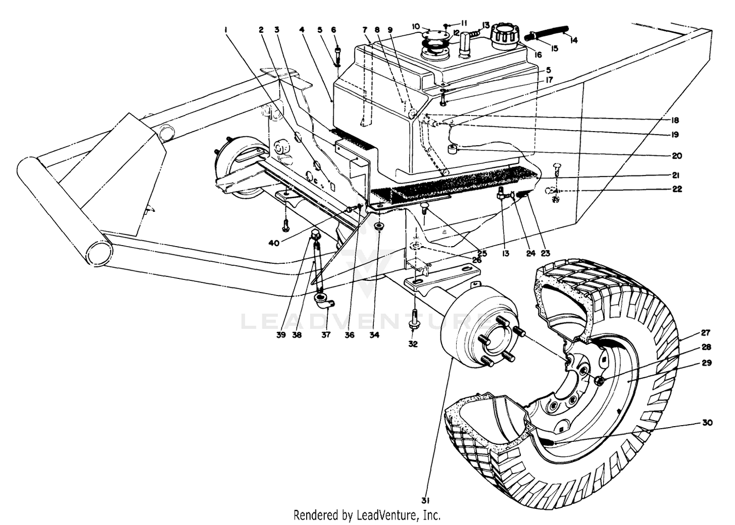 Front Axle  Fuel Tank Assembly