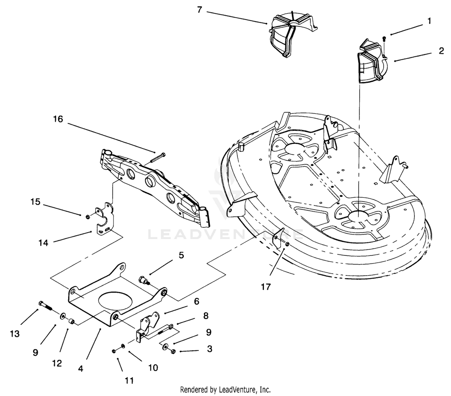 38" Deck Engagement Components Assembly