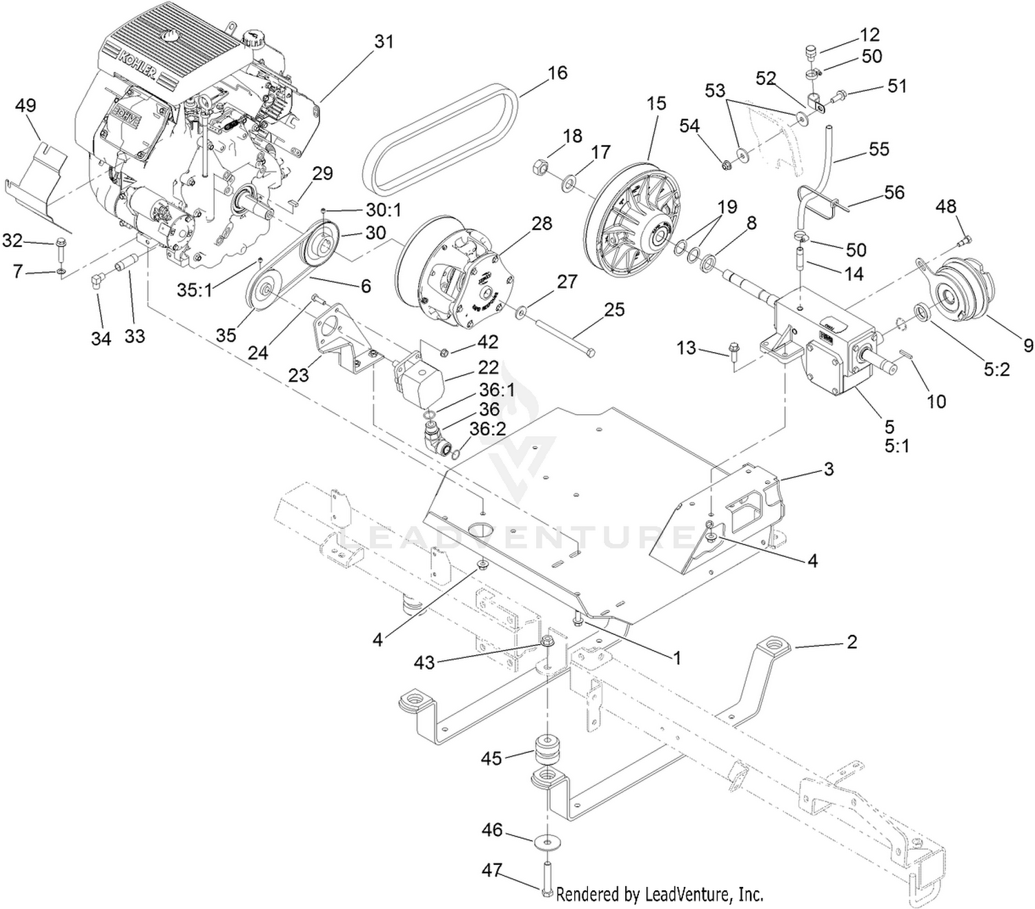 Engine and Gearbox Assembly