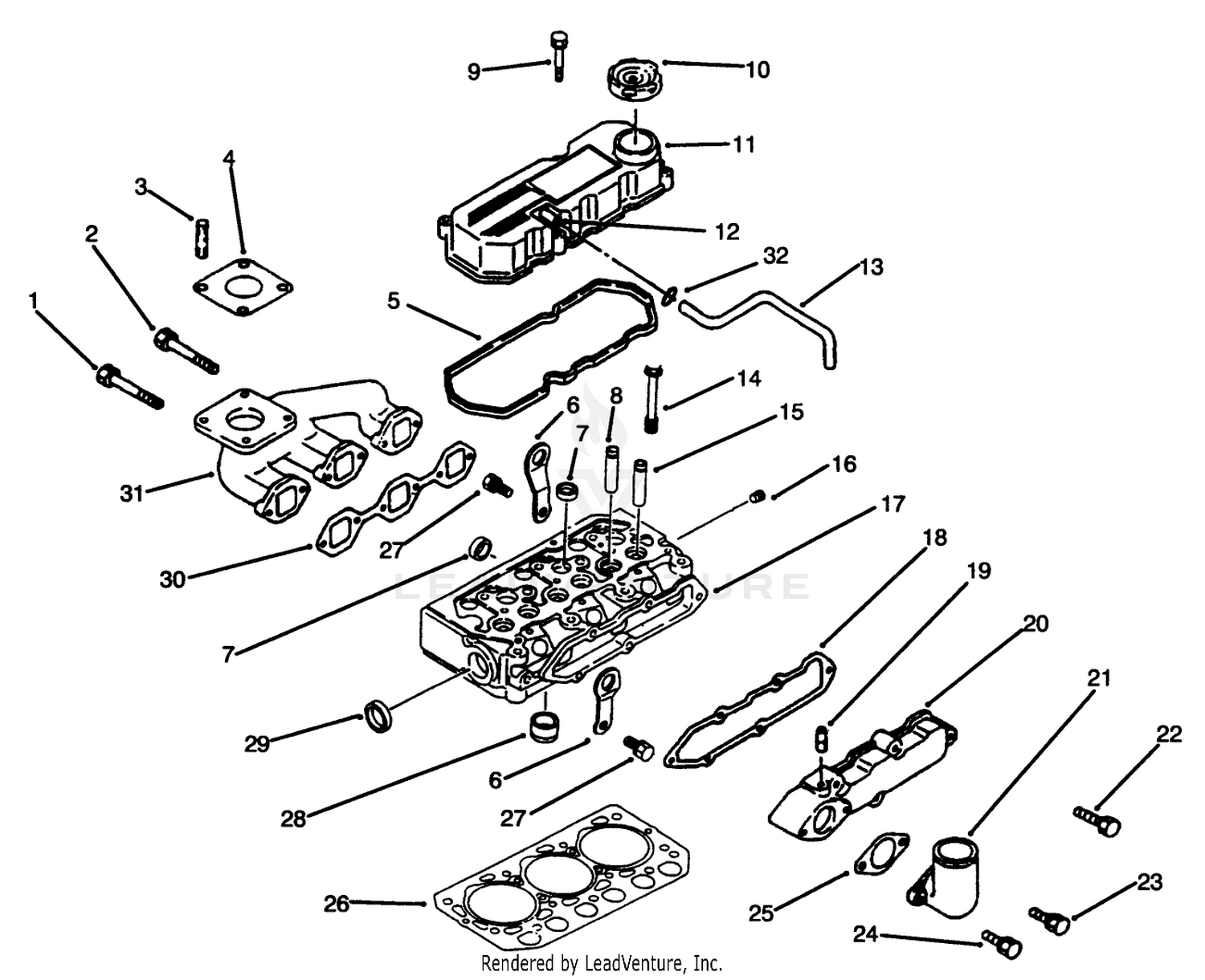 Cylinder Head, Manifold  Cover Assembly