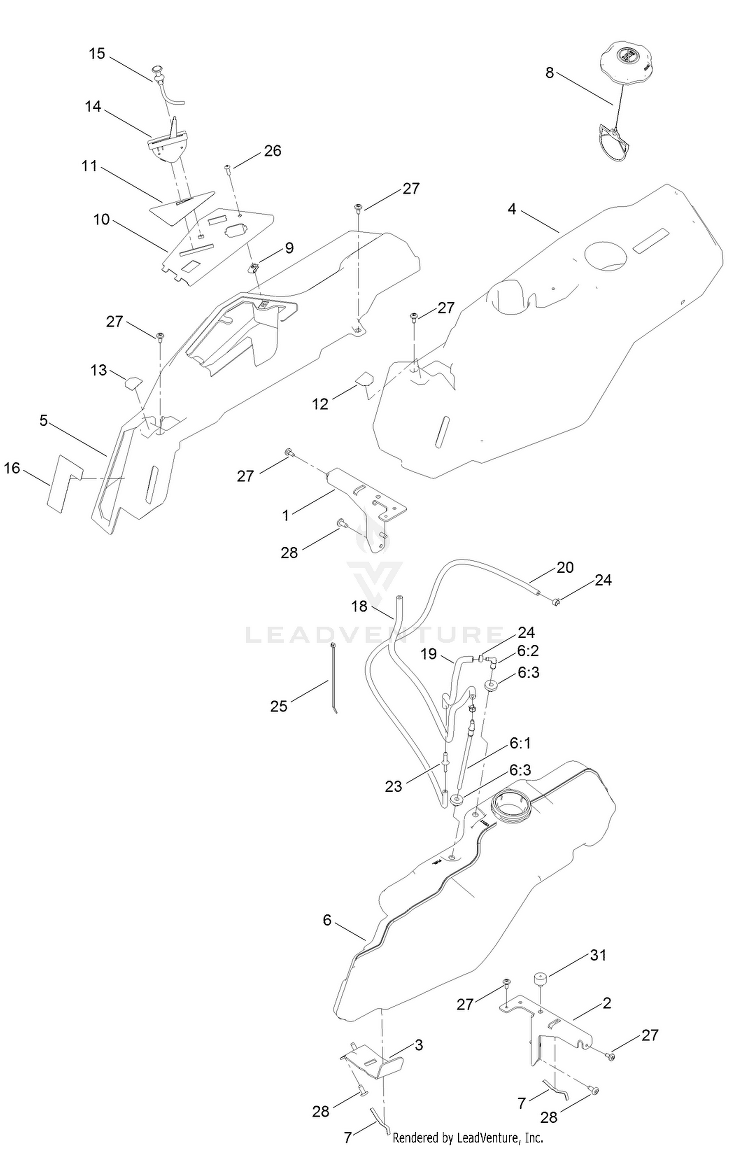 Body Styling and Fuel Tank Assembly