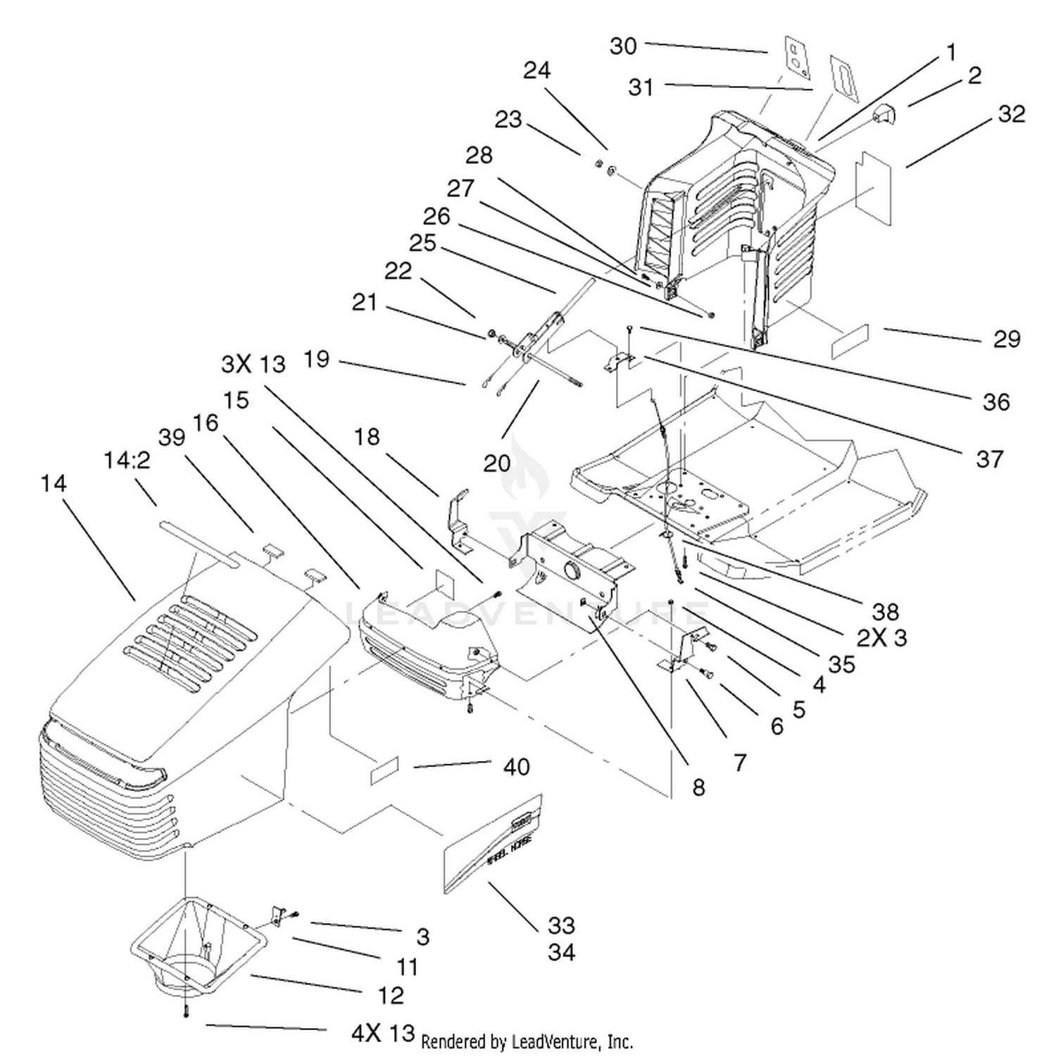 Hood and Tower Assembly