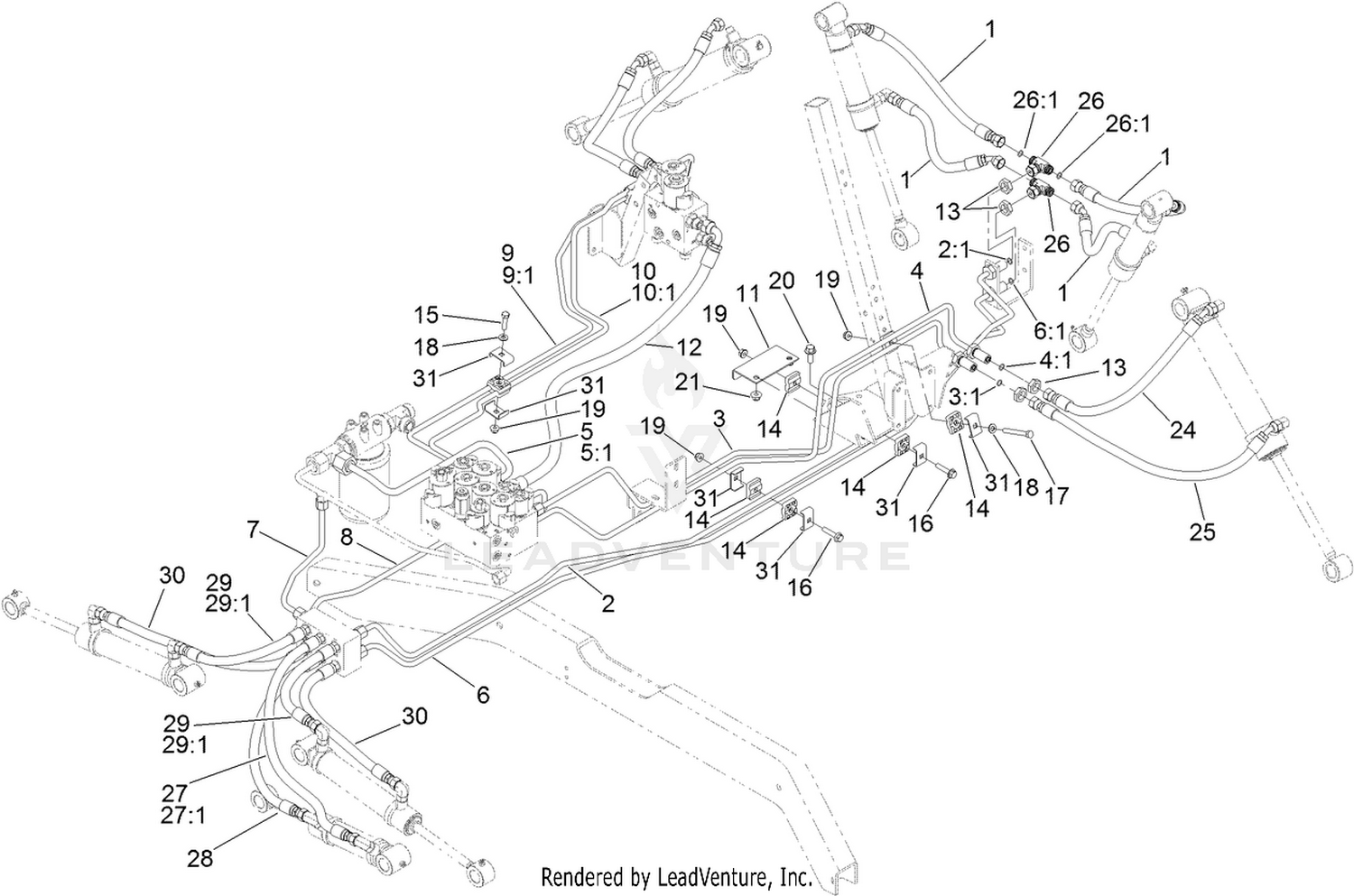 Deck Lift Hydraulic Circuit Assembly