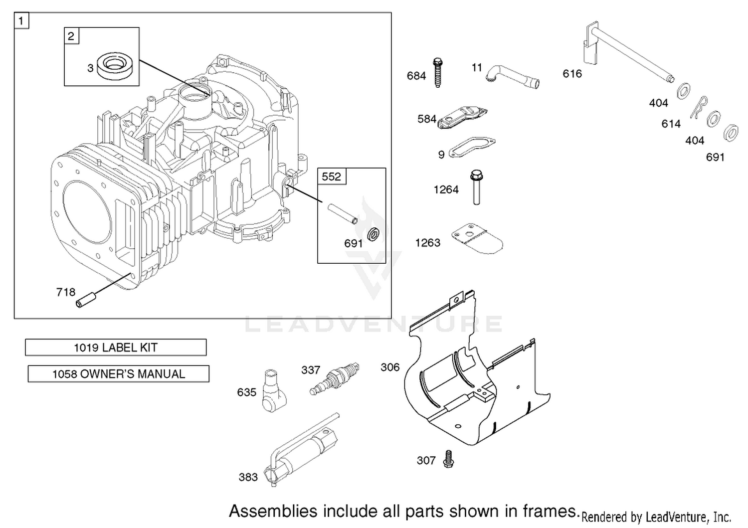 Cylinder Assembly Briggs and Stratton Model 286H77-0121-E1