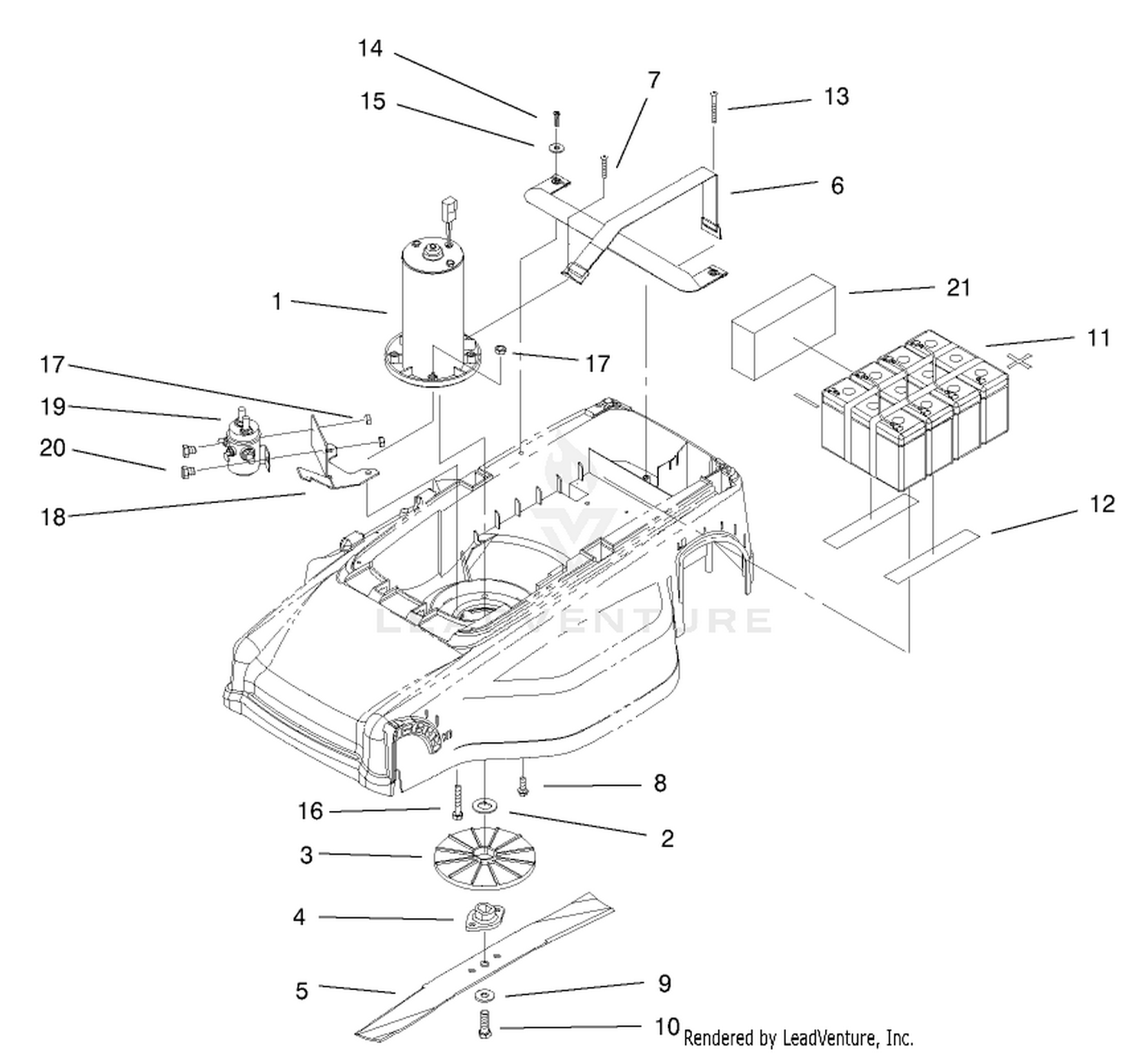 Motor, Battery, And Blade Assembly