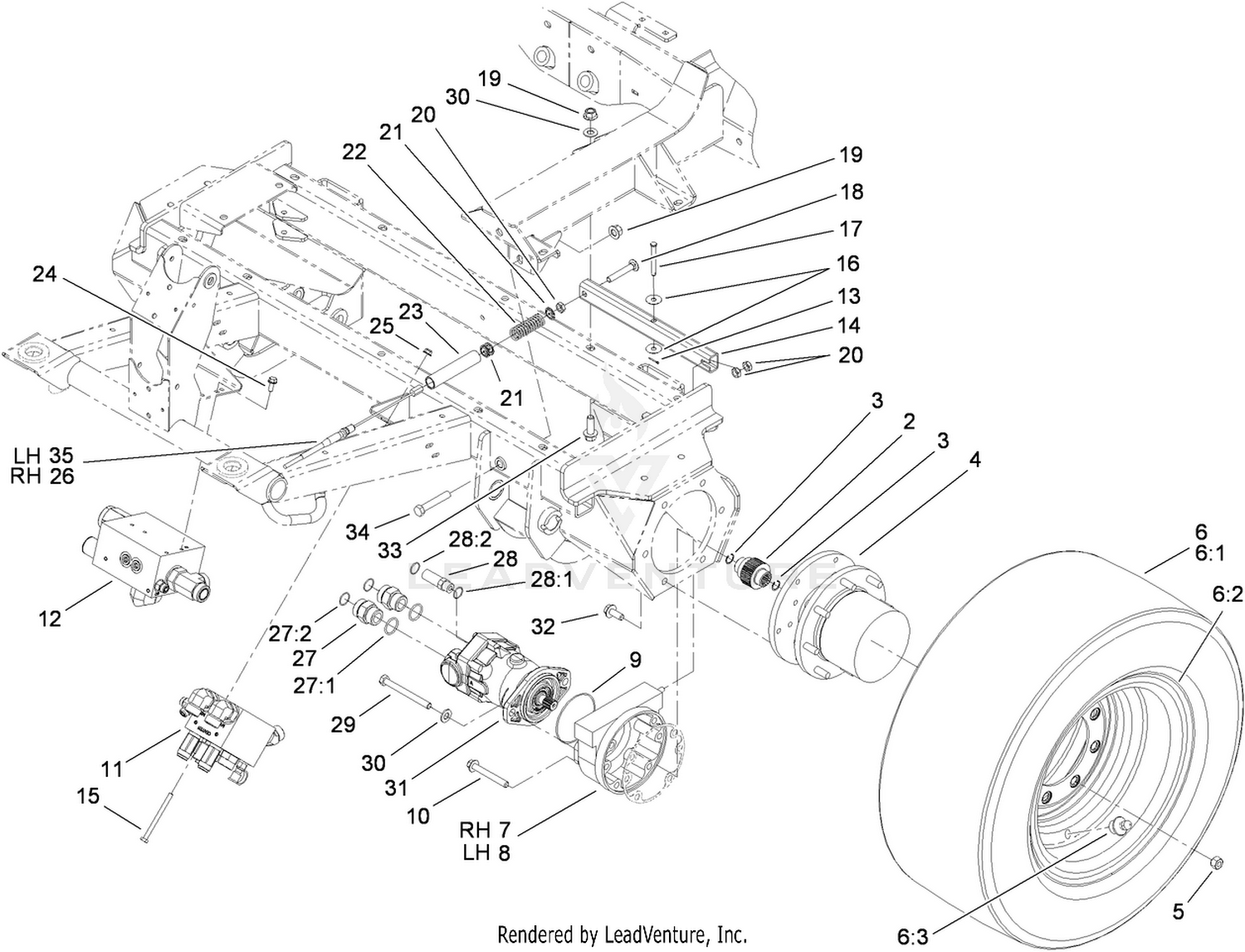 Front Axle and Brake Assembly