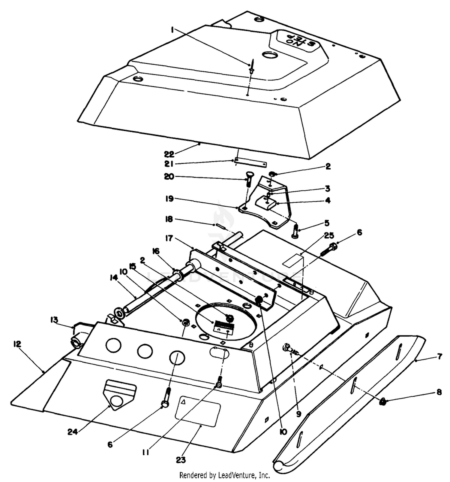 Center Deck Model No. 30592 Left Wing Assembly