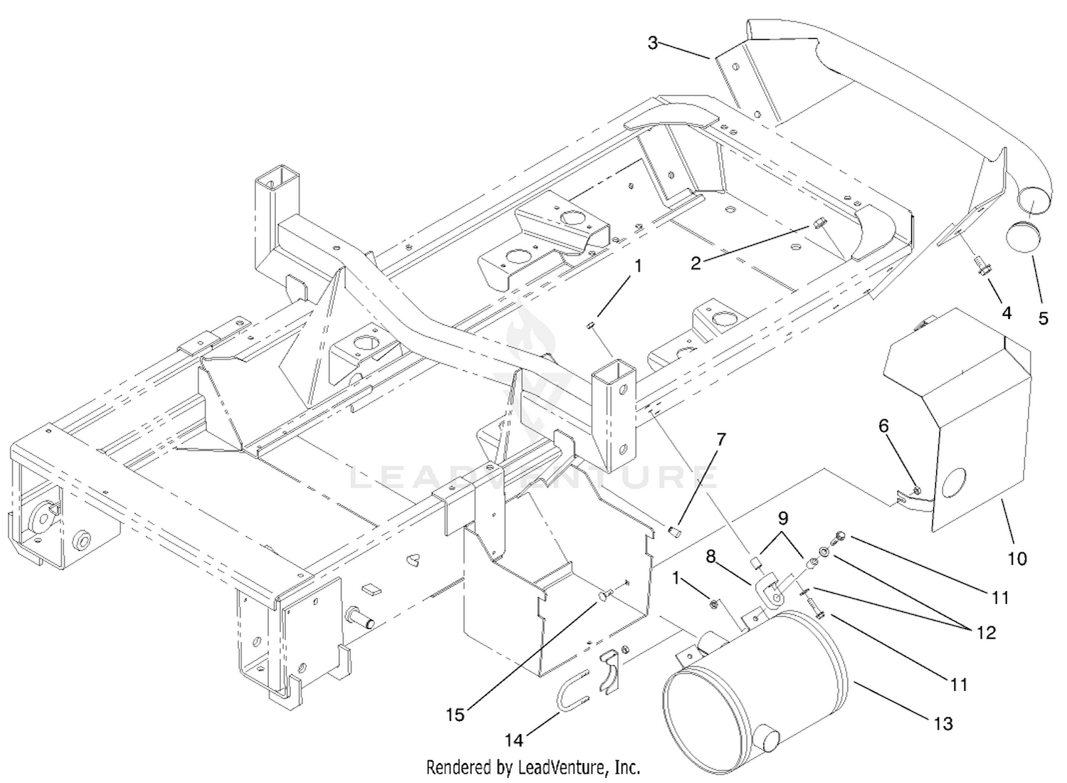Muffler and Rear Bumper Assembly