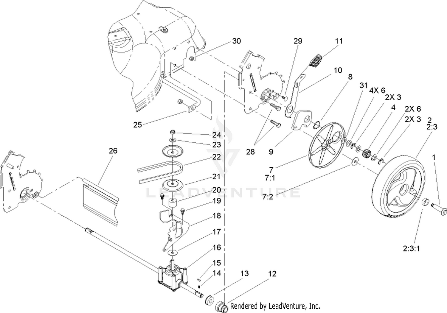 Rear Axle and Transmission Assembly