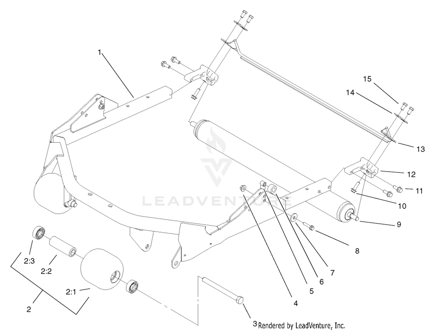 Roller and Scraper Assembly 27in Rotary Cutting Unit