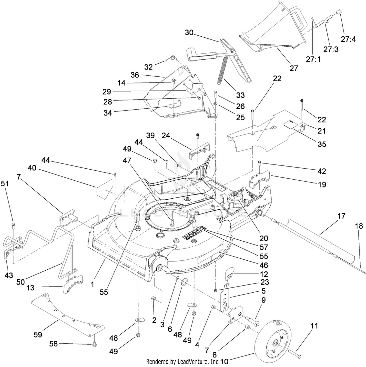 Housing, Chute and Wheel Assembly