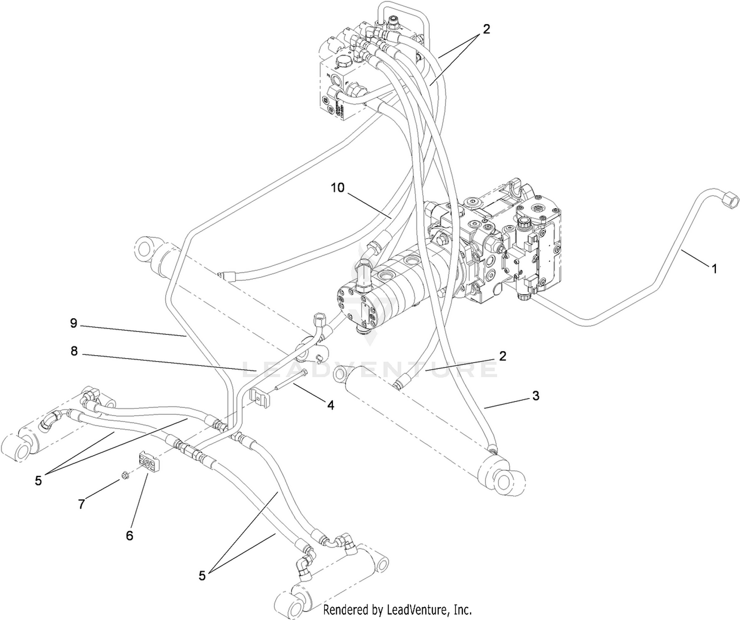 Lift Arms Hydraulic Plumbing Assembly