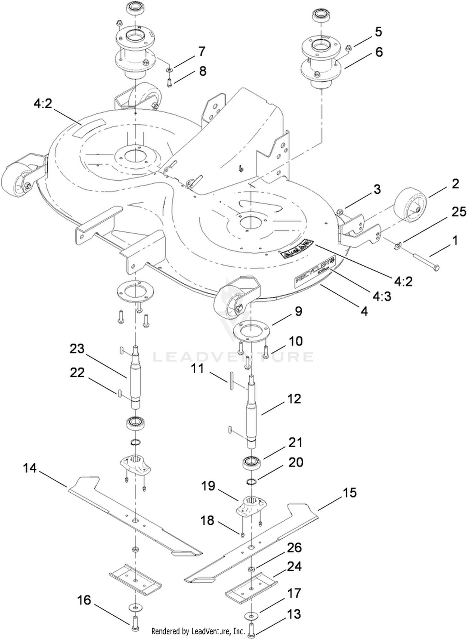 Cutting Pan and Mower Housing Assembly