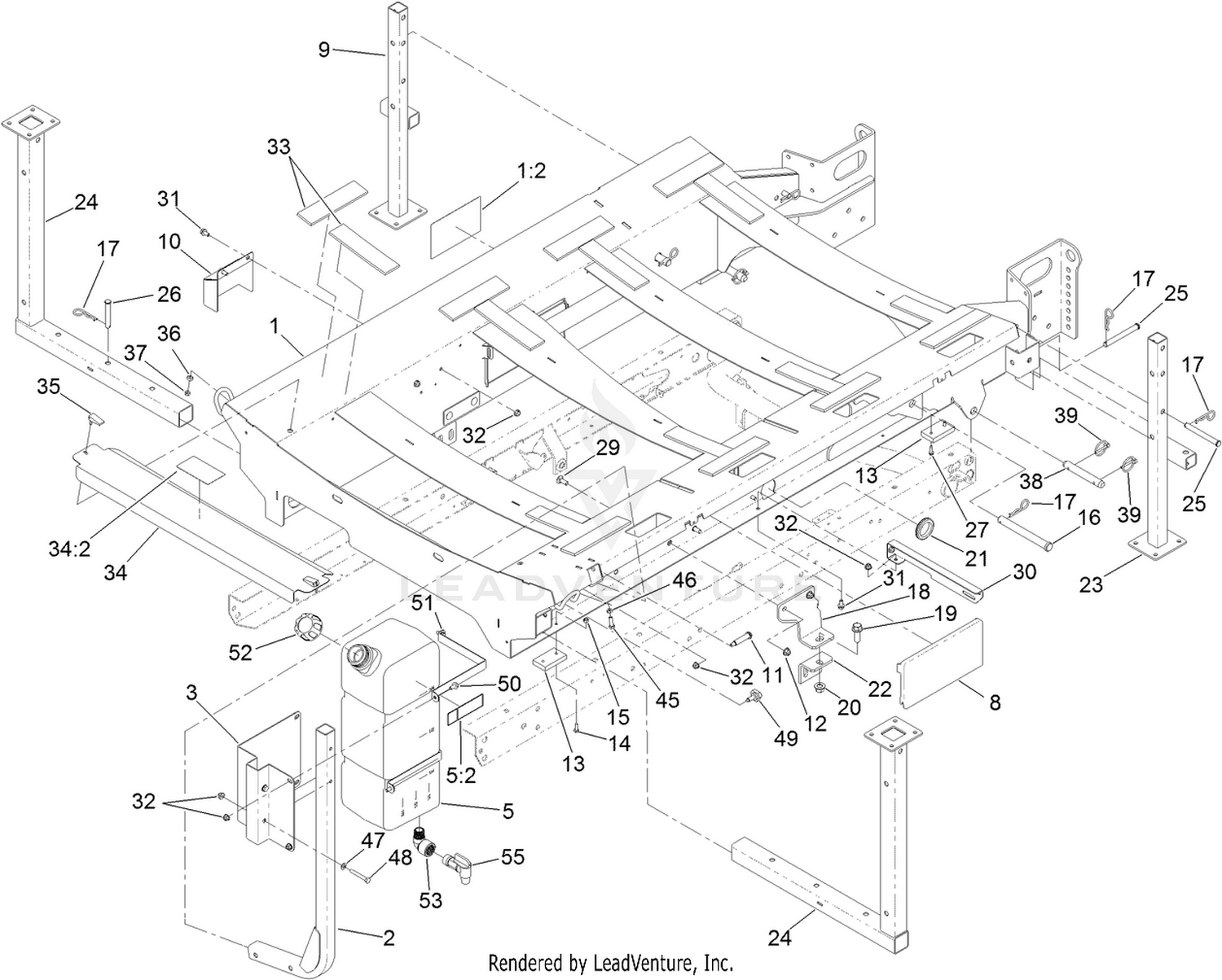 Frame, Stand and Boom Mount Assembly