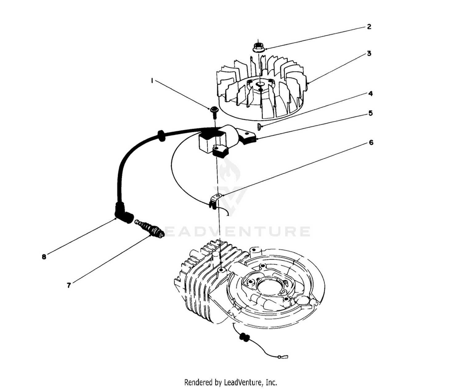 Flywheel  Magneto Assembly (engine No. 47pg6)