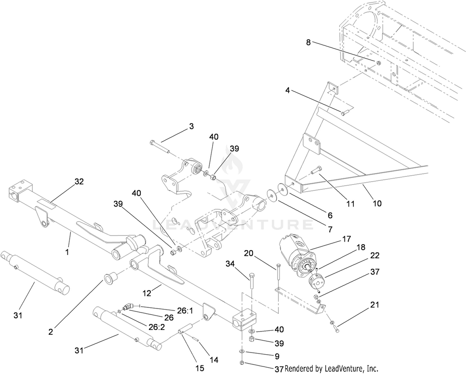 Front Lift Arm and A-Frame Assembly