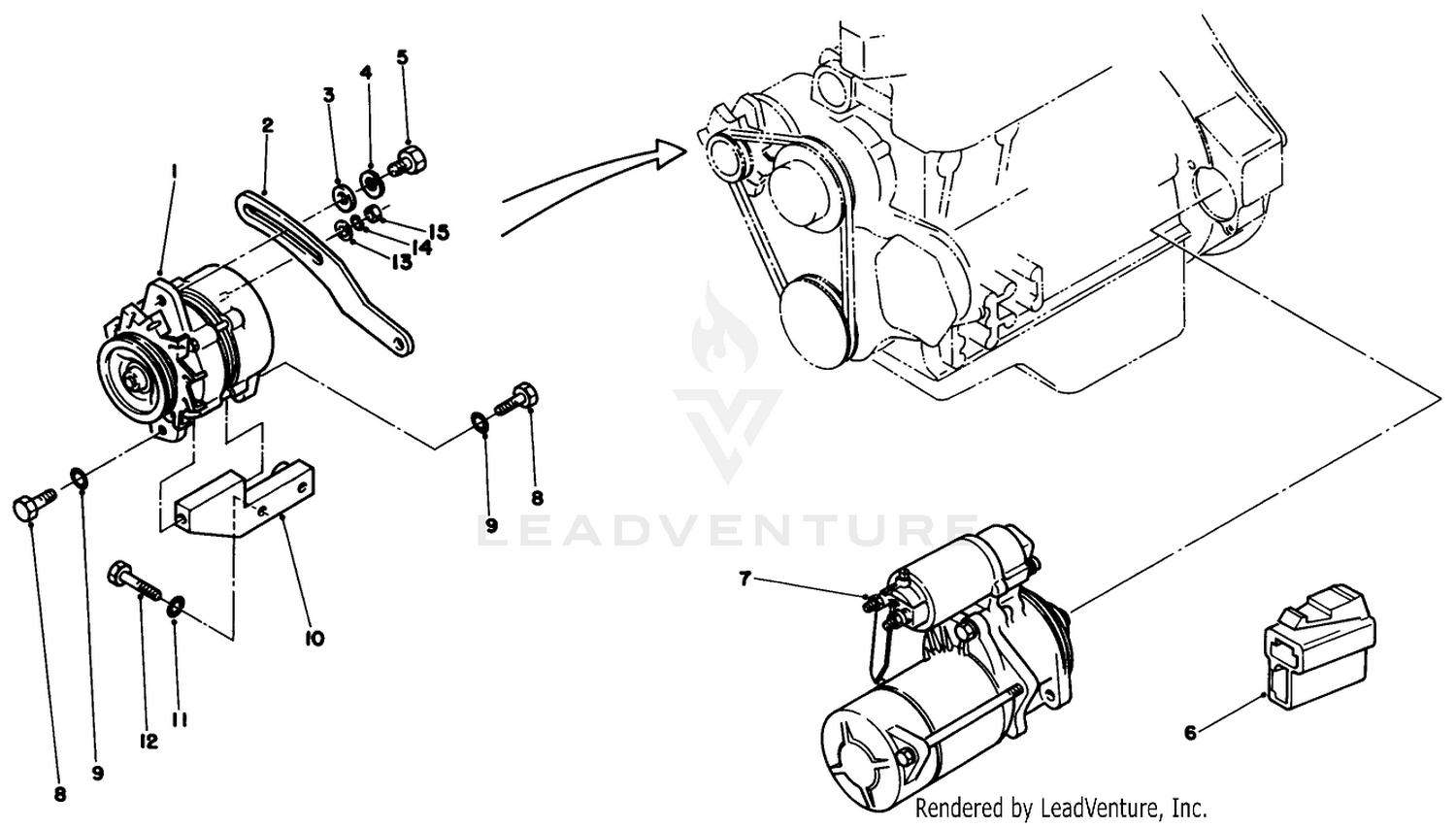 Starter  Alternator Installation Assembly