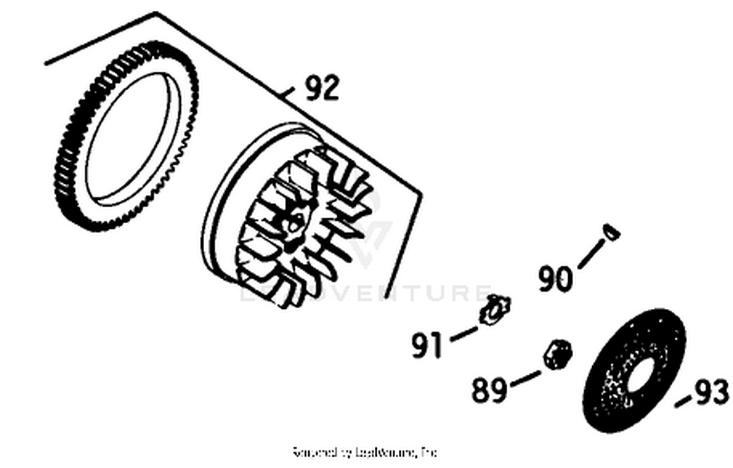 Flywheel-Engine Kohler Model No. K582qs Type No. Pc-36273a