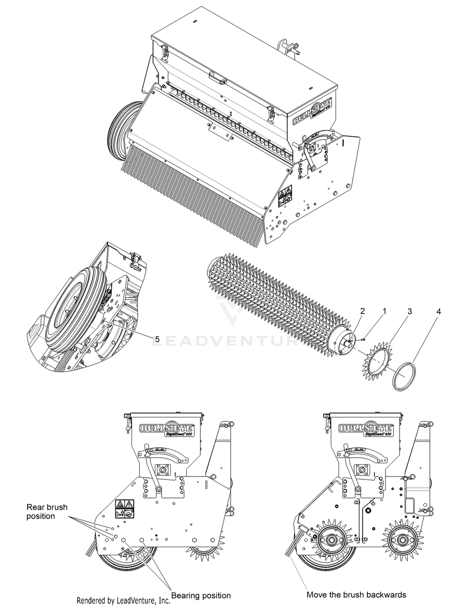 Spiked Rear Roller Assembly