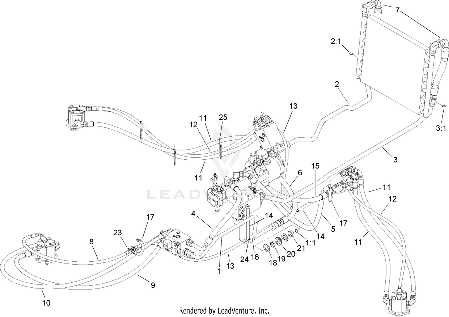 Power-Take-Off Hydraulic Plumbing Assembly