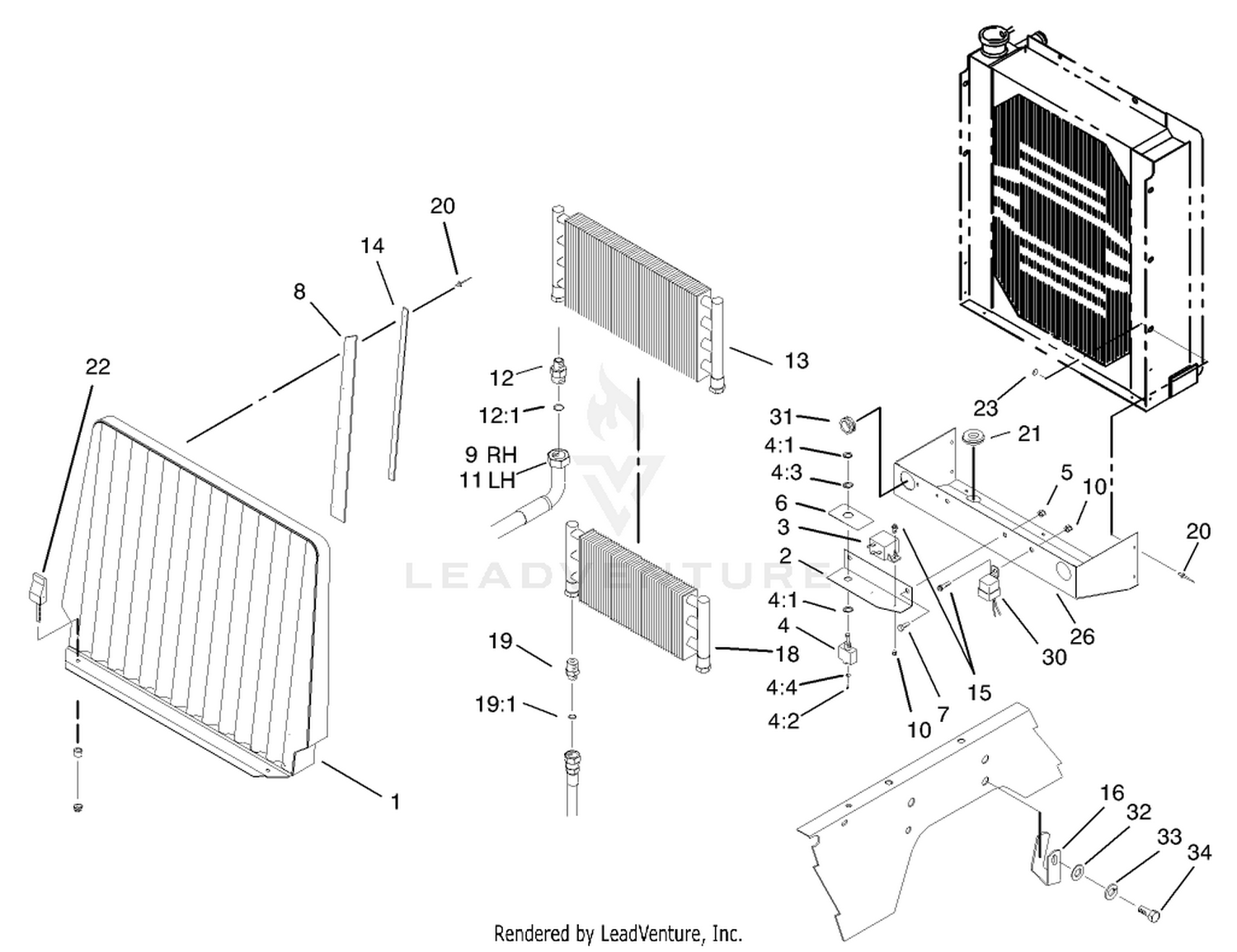 Oil Cooler and Radiator Assembly