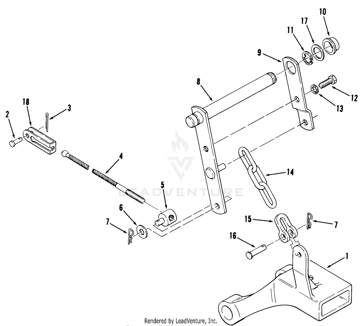 Parts List-Slot Hitch Factory Order Number 8-5525