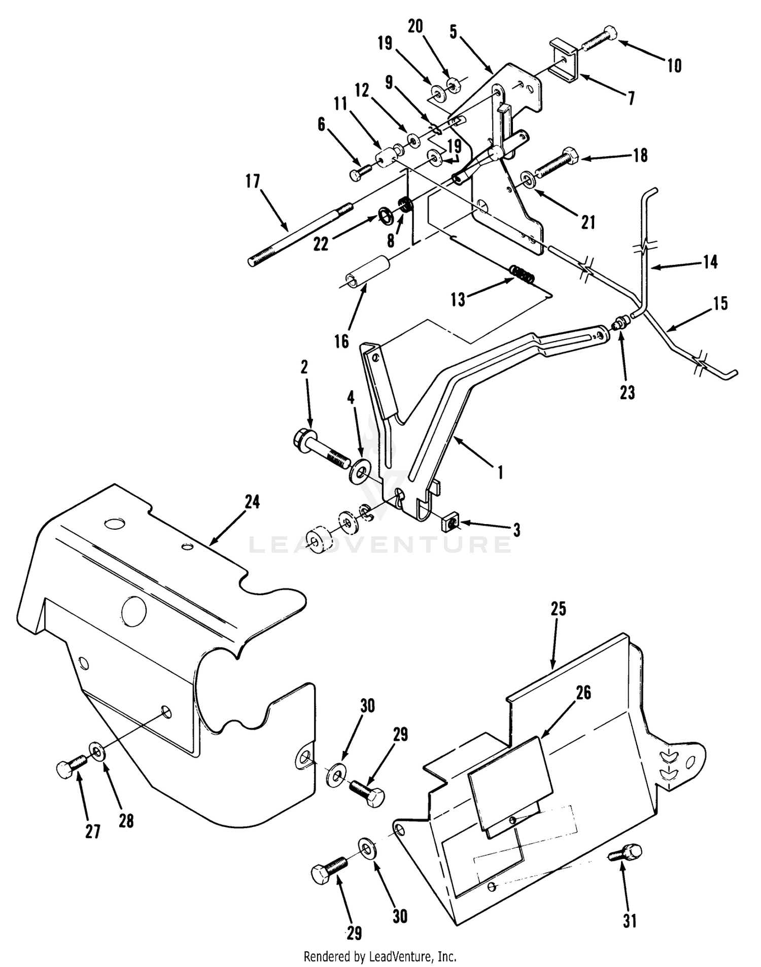 14hp Engine Governor Linkage  Cover Assembly
