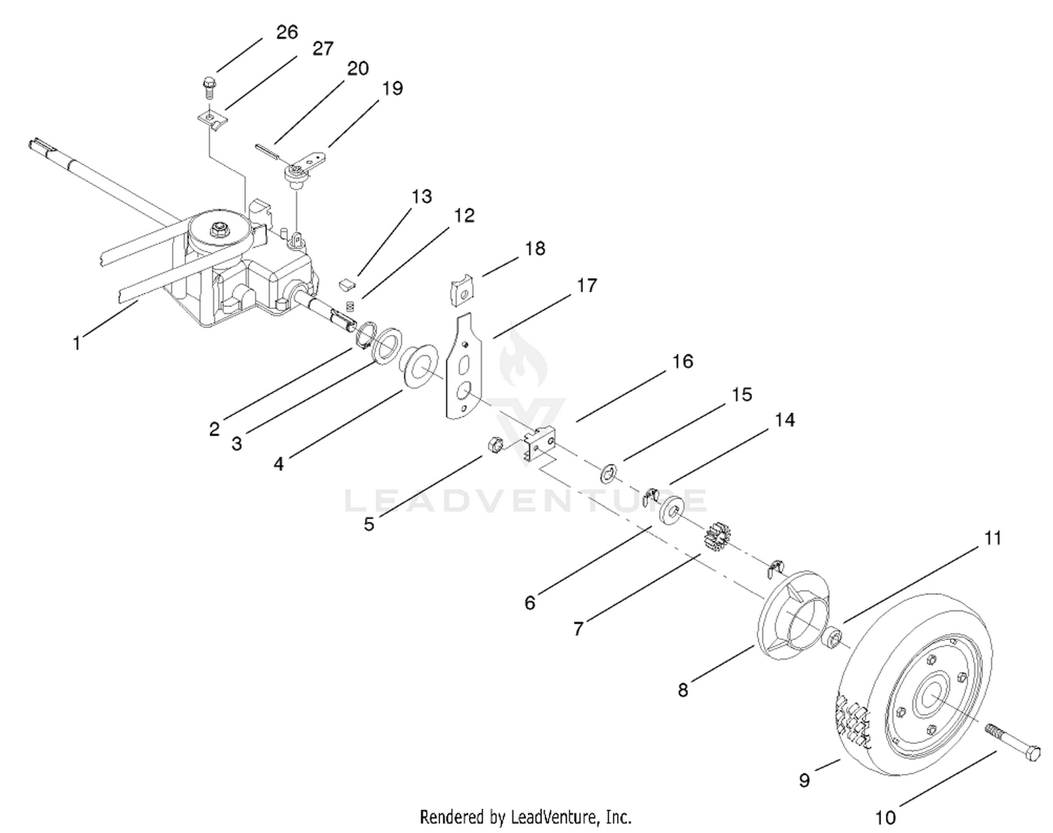 Gear Case And Rear Wheel Assembly