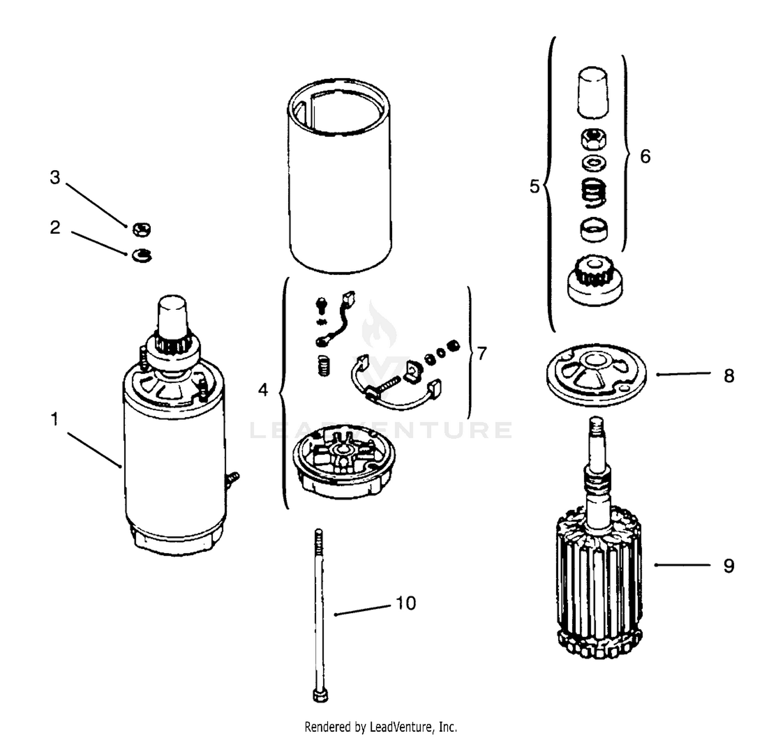 Starter Engine Kohler Model No. Mv16s-Type Ps56519
