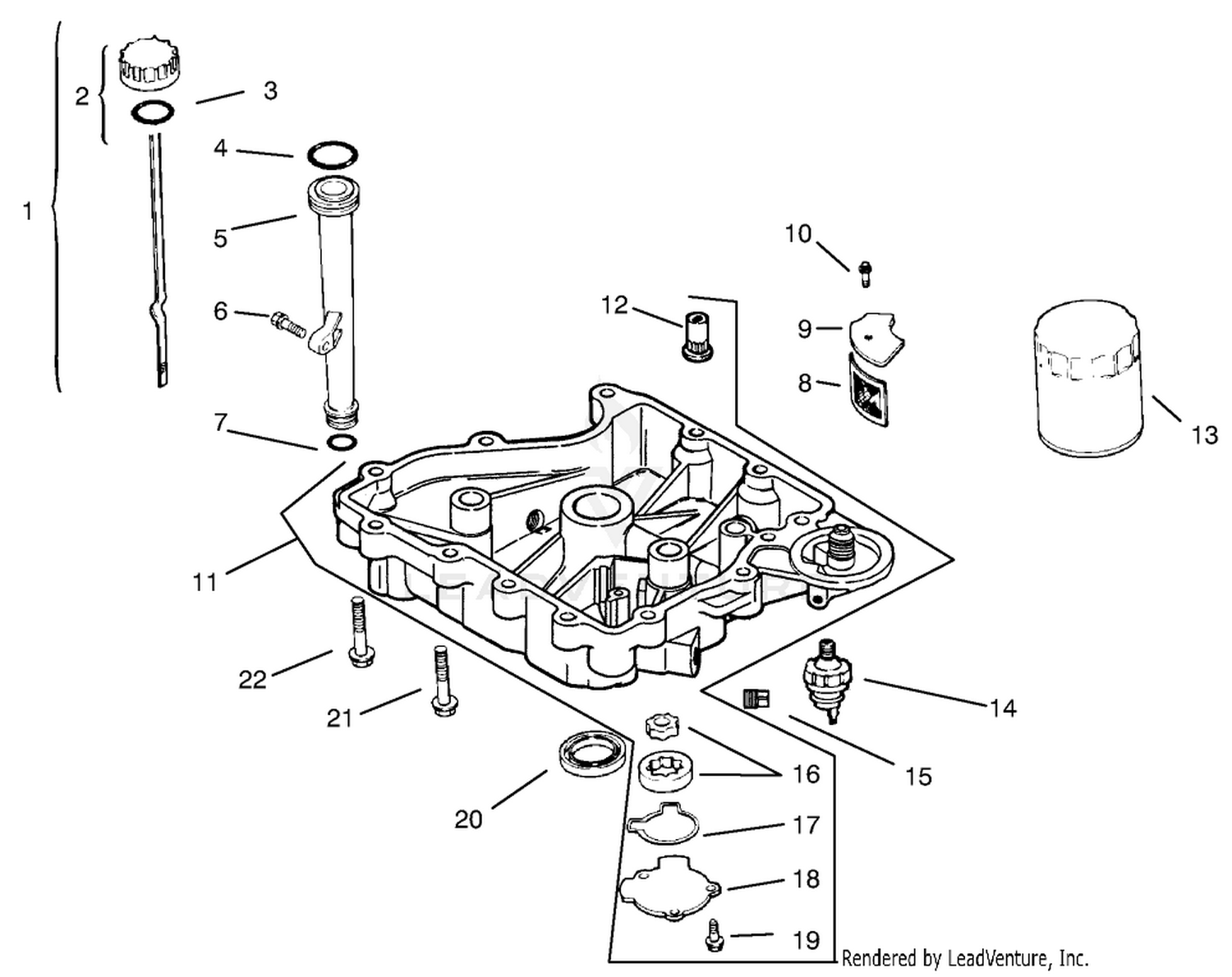 Oil Pan / Lubrication Assembly Kohler Models Cv460s-26505 And Cv460s-26506