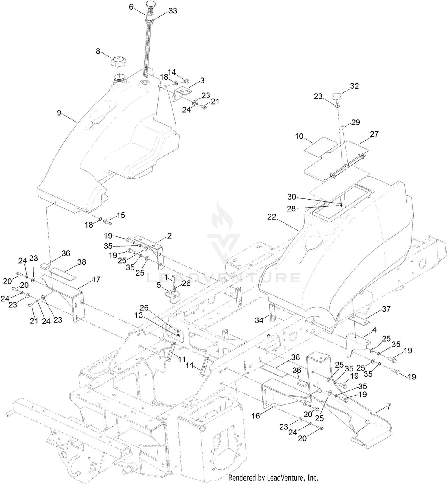 Fuel Tank and Storage Pod Assembly