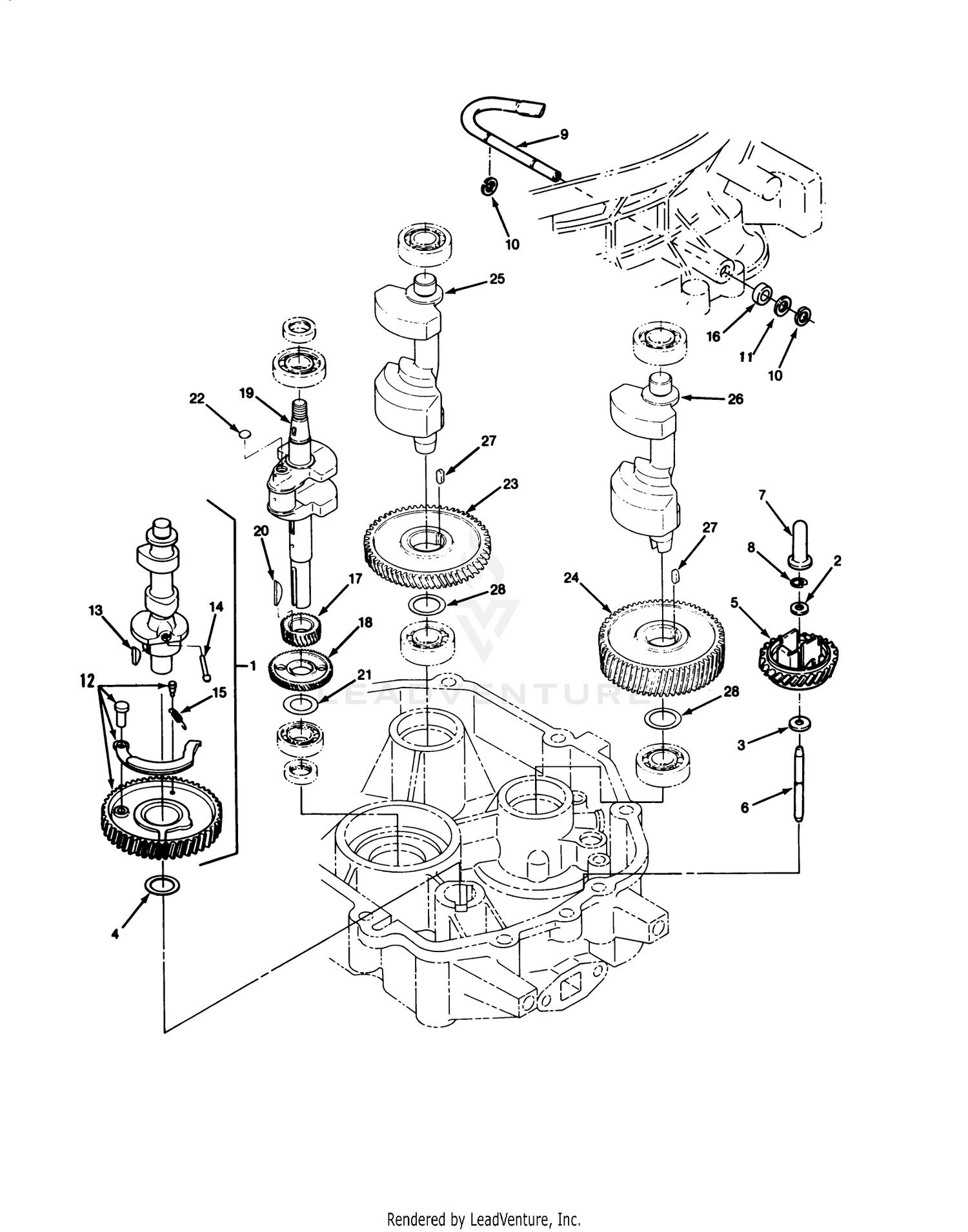 14hp Engine Crankshaft  Camshaft Assembly