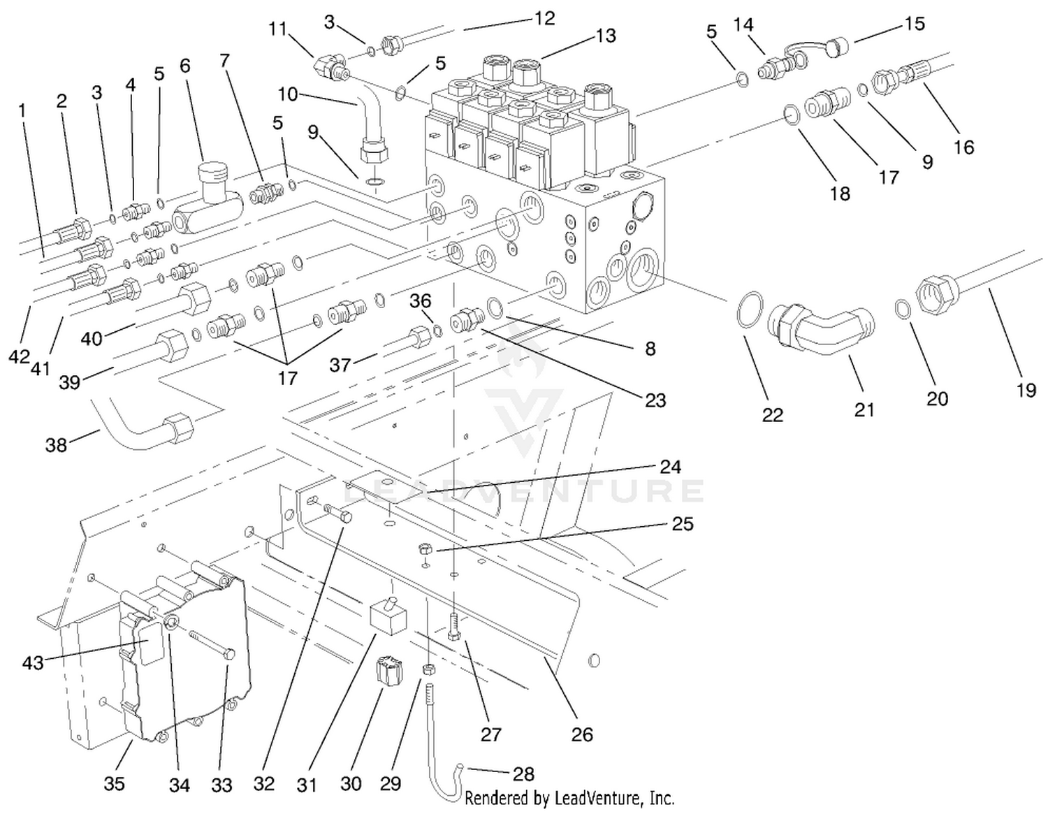 Front Hydraulic Control Block  Hoses