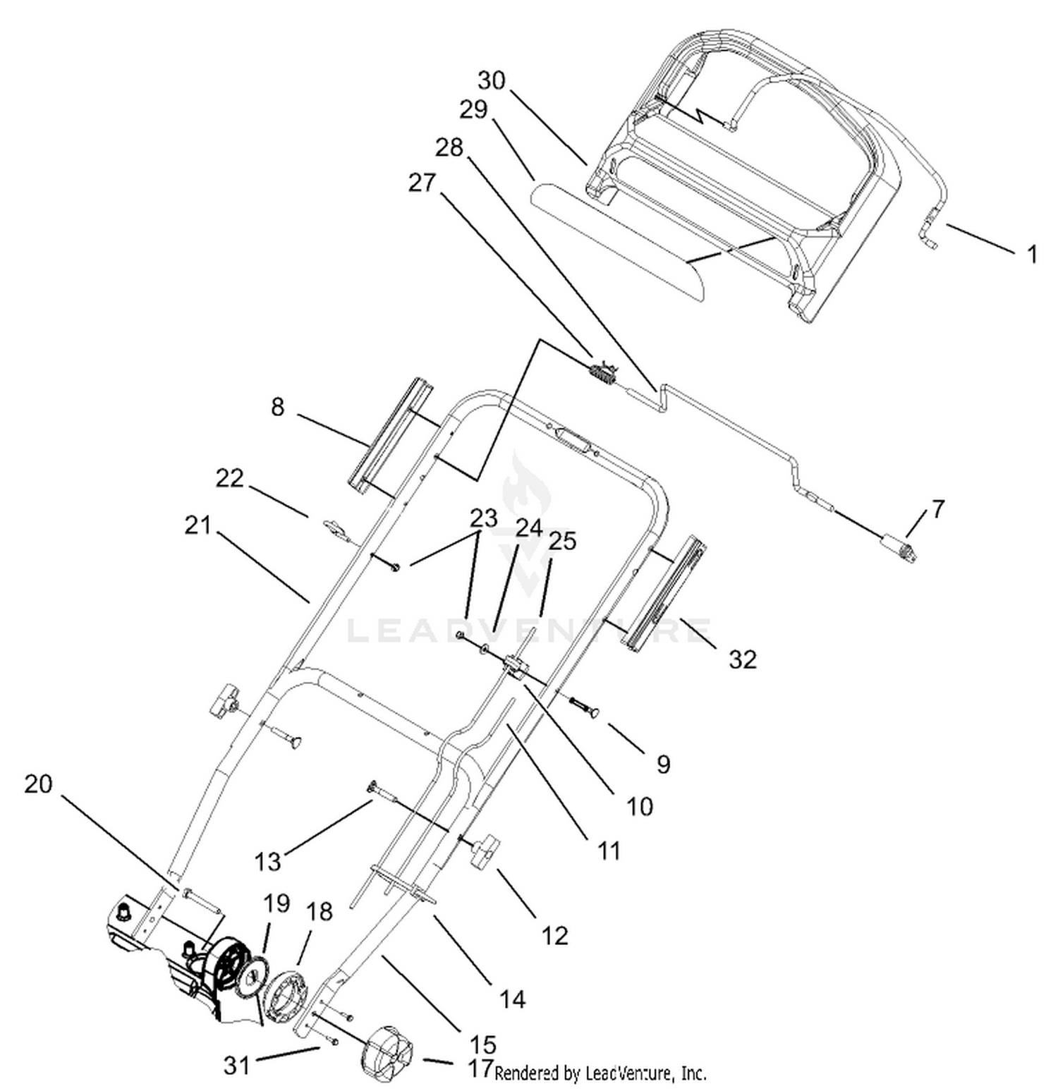 Lower Handle and Adjusting Knob Assembly