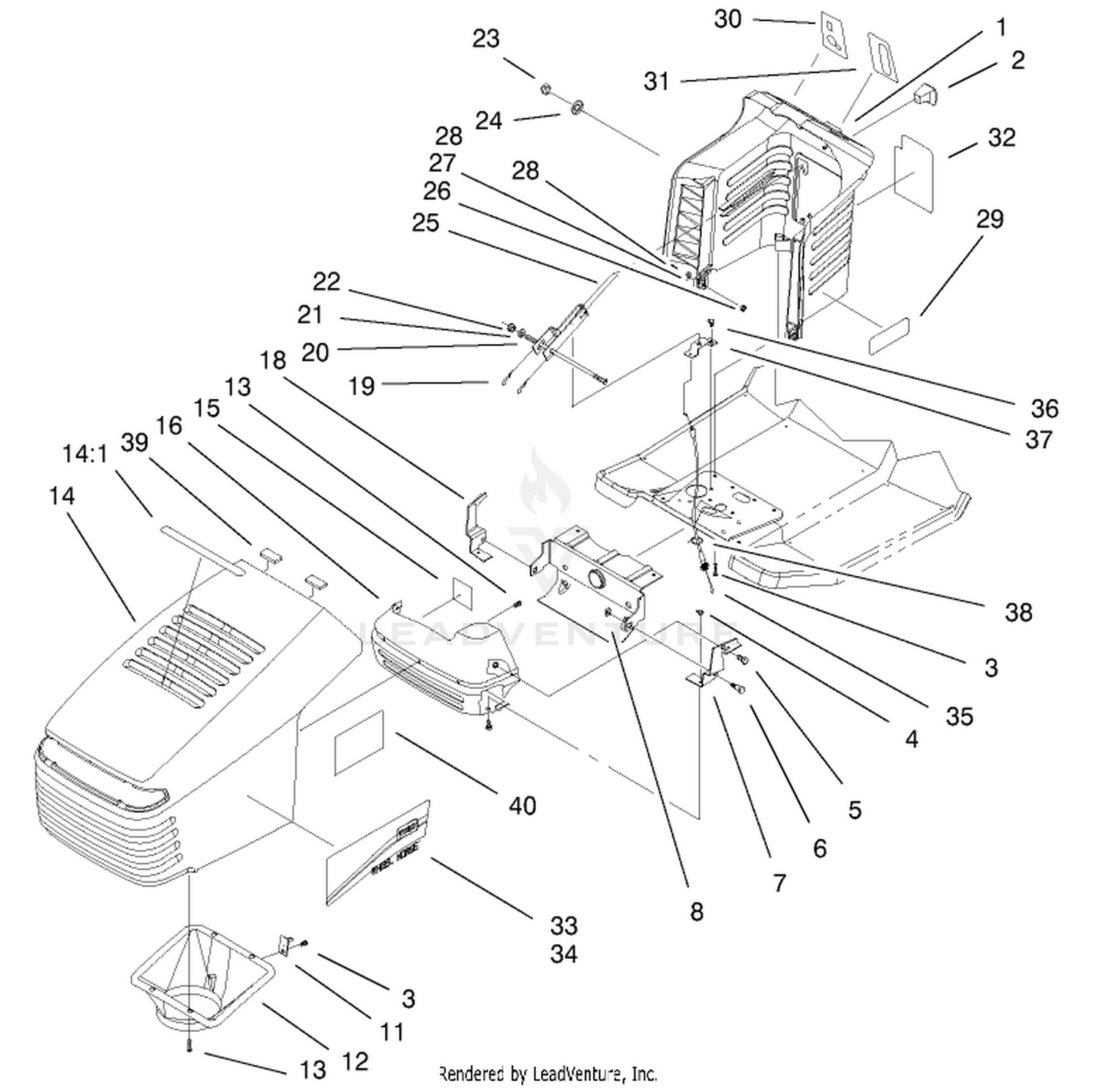 Hood  Tower Assembly