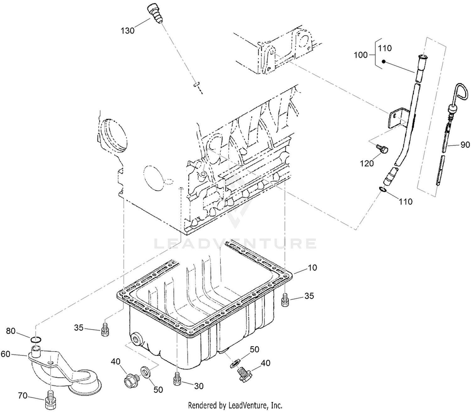 Oil Pan and Dipstick Assembly