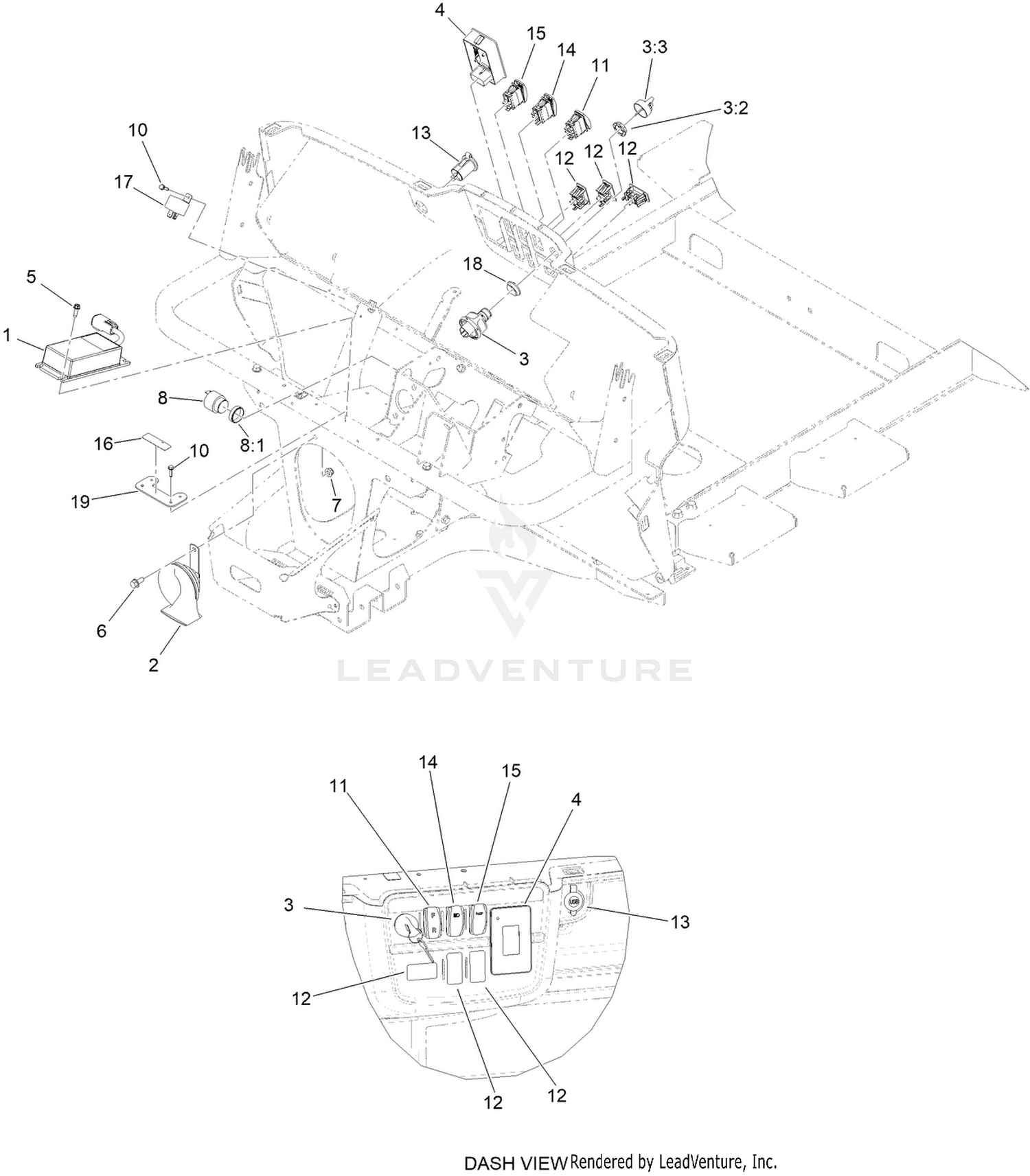 Dash Electrical Components Assembly