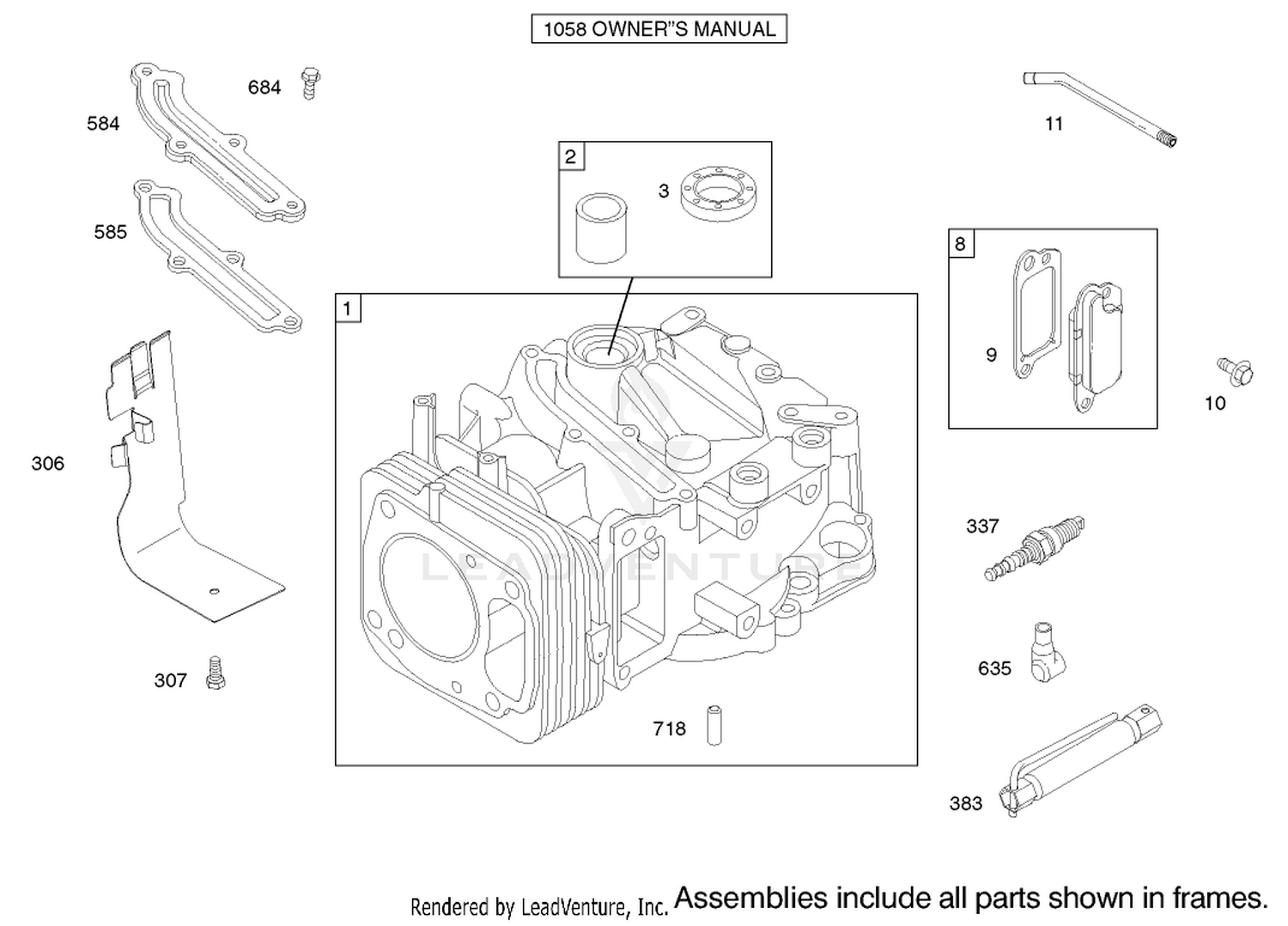Cylinder Assembly Briggs and Stratton Model 122607-0116-E1