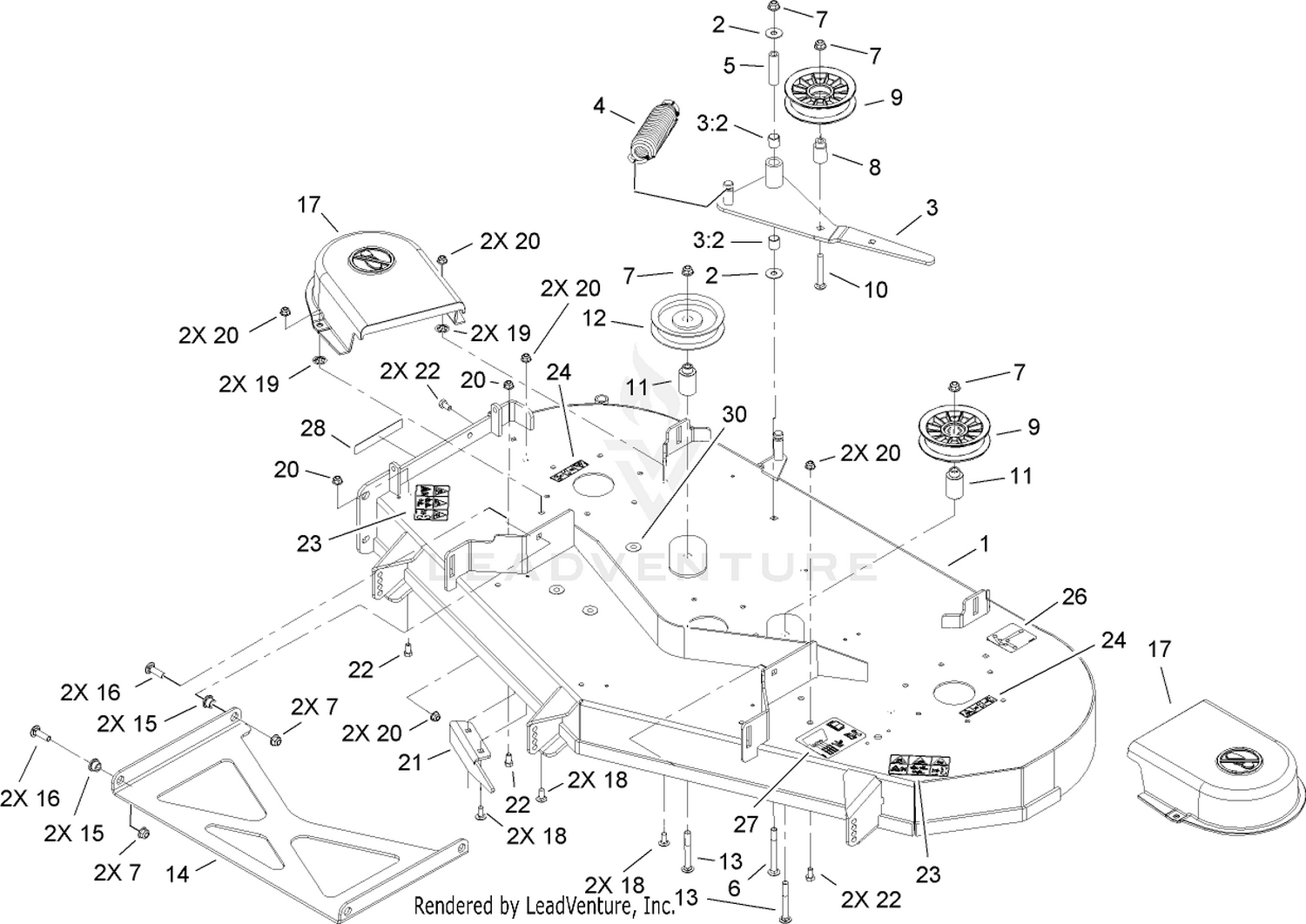 52 Inch Deck Assembly