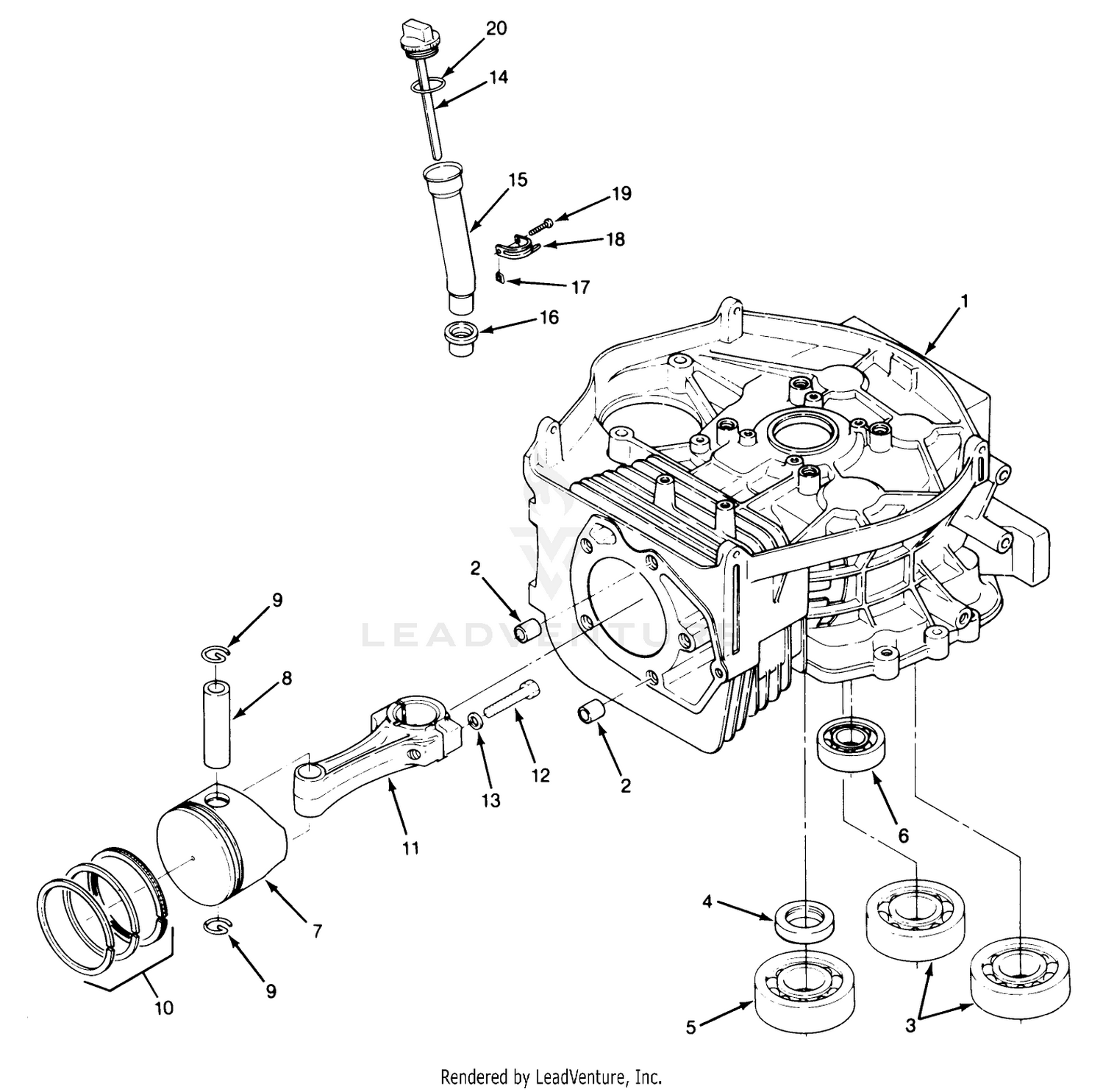 14hp Engine Cylinder Block Assembly