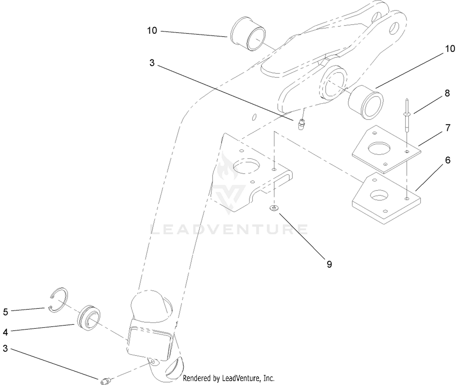 LH Lift Arm Assembly No. 108-1977