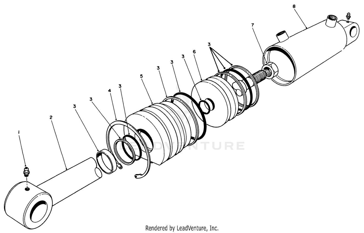 HYDRAULIC LIFT CYLINDER NO. 66-1250